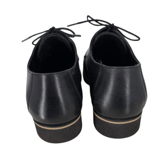 NAVYBOOT Original Womens Black Leather Derby Shoe Oxford Preppy Minimalist Sz 38 - Picture 7 of 9